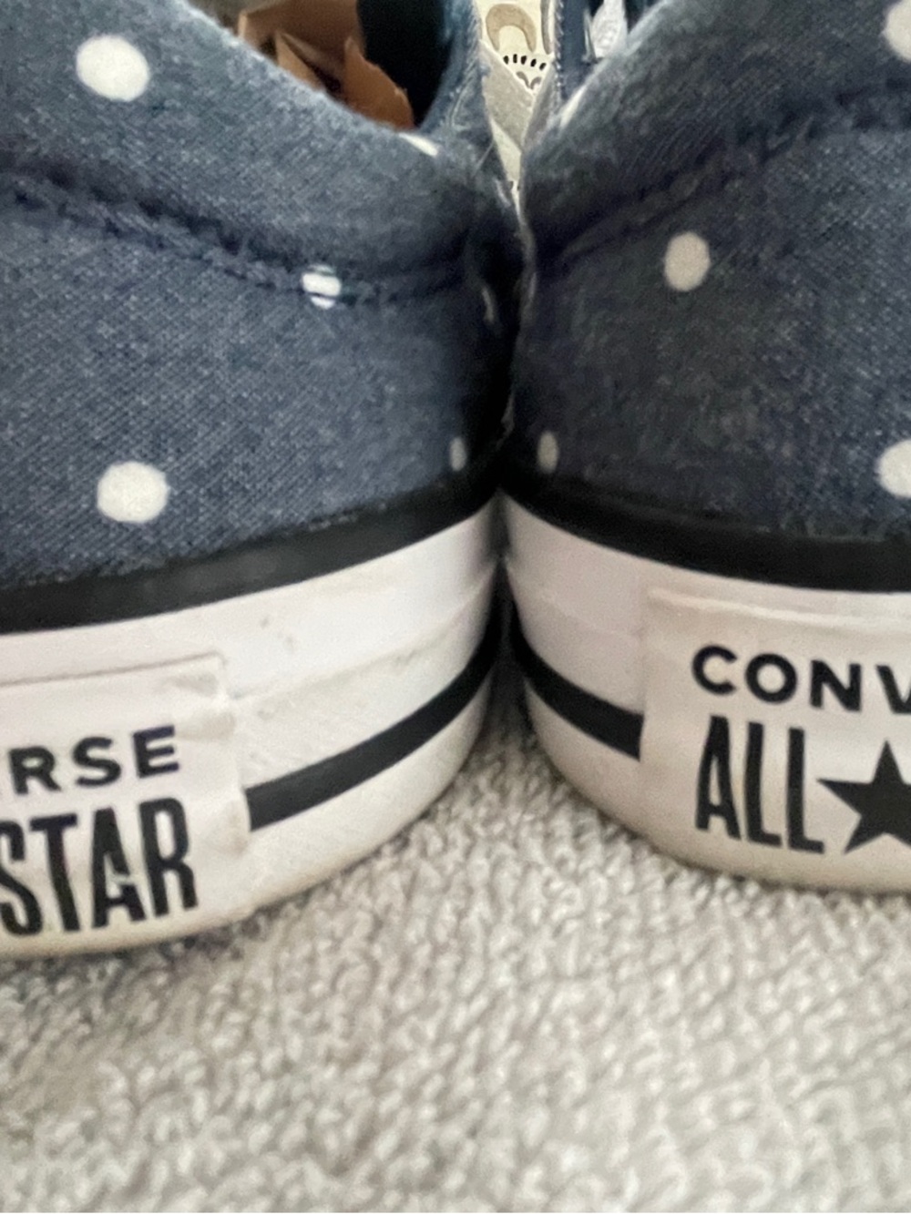 Converse Navy Polka Dot Gold-Trim All Star Sneakers - Picture 6 of 6